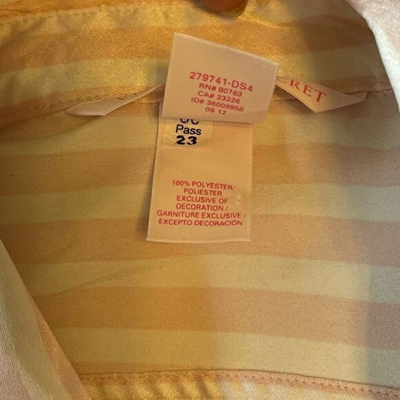 VICTORIA’S SECRET  Pink and Ivory Stripes Buttons Down Night Shirt.Size S - Picture 4 of 10